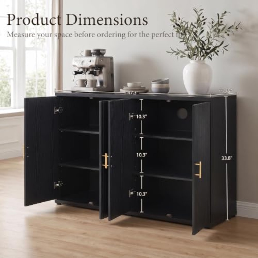 47.3 W Modern Yivli Büfe Dolab - Soft Close Hinge incelemesi ve fiyatı
